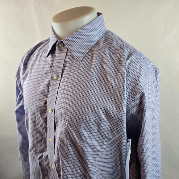 Brooks Brothers Shirt Mens 17.5 35 Blue Button Up Dress Regent Non-Iron Stretch - Picture 4 of 8